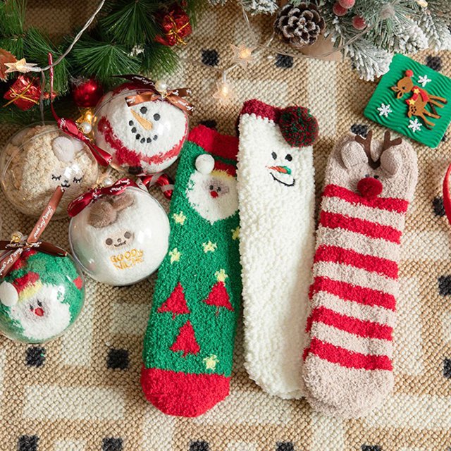 Ruiboury Stay Dry And Comfortable With These Moisture-wicking Fluffy Socks Made Red Hat Old Man 1Set