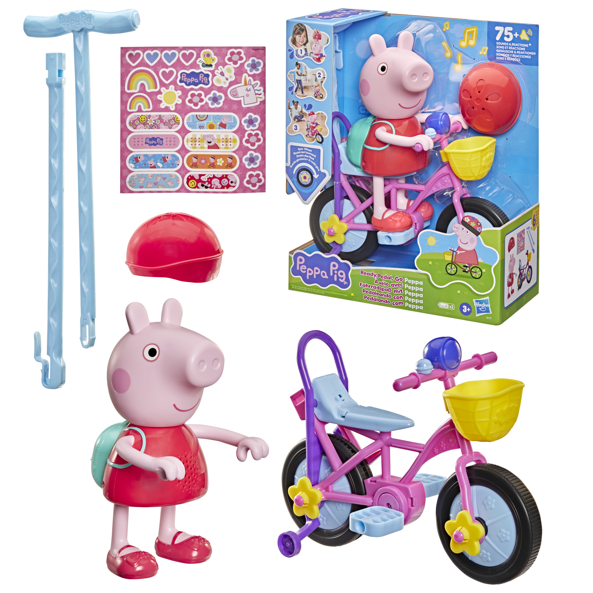 Peppa Pig À vélo avec Peppa, coffret avec figurine interactive et vélo - Version anglaise