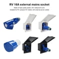 thumbnail image 2 of Ruiboury RV Socket External Waterproof Power Outlet Durable Flush Wide Application Plug Electrical Equipment Outdoor Trailer Automotive 16ABlack Socket/Plug, 2 of 7