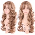 thumbnail image 1 of Perruque Longue Synthétique Bouclée avec Frange Cheveux Courts Perruques Résistantes à la Chaleur Perruque Complète Tête Complète pour Femmes Blond Mèches, 1 of 4