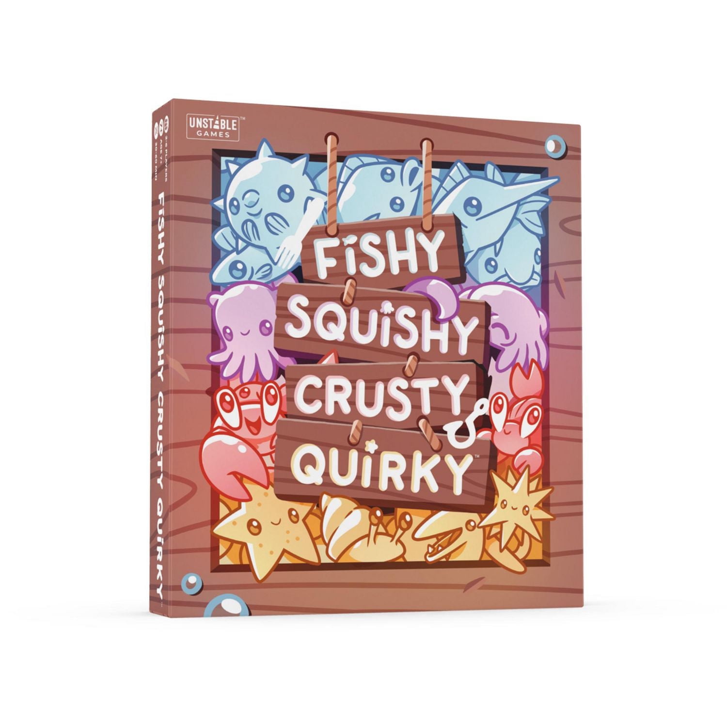 Asmodee - Unstable Games - Fishy Squishy Crusty Quirky - Fast-Paced Strategic Card Game - For 2 to 6 Players - Ages 7 and up - English