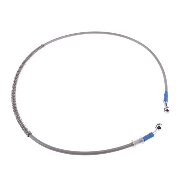 VONKY Motorcycle Brake Oil Hose Line Pipe Fitting Stainless Braided Steel Silver 110cm 5Set