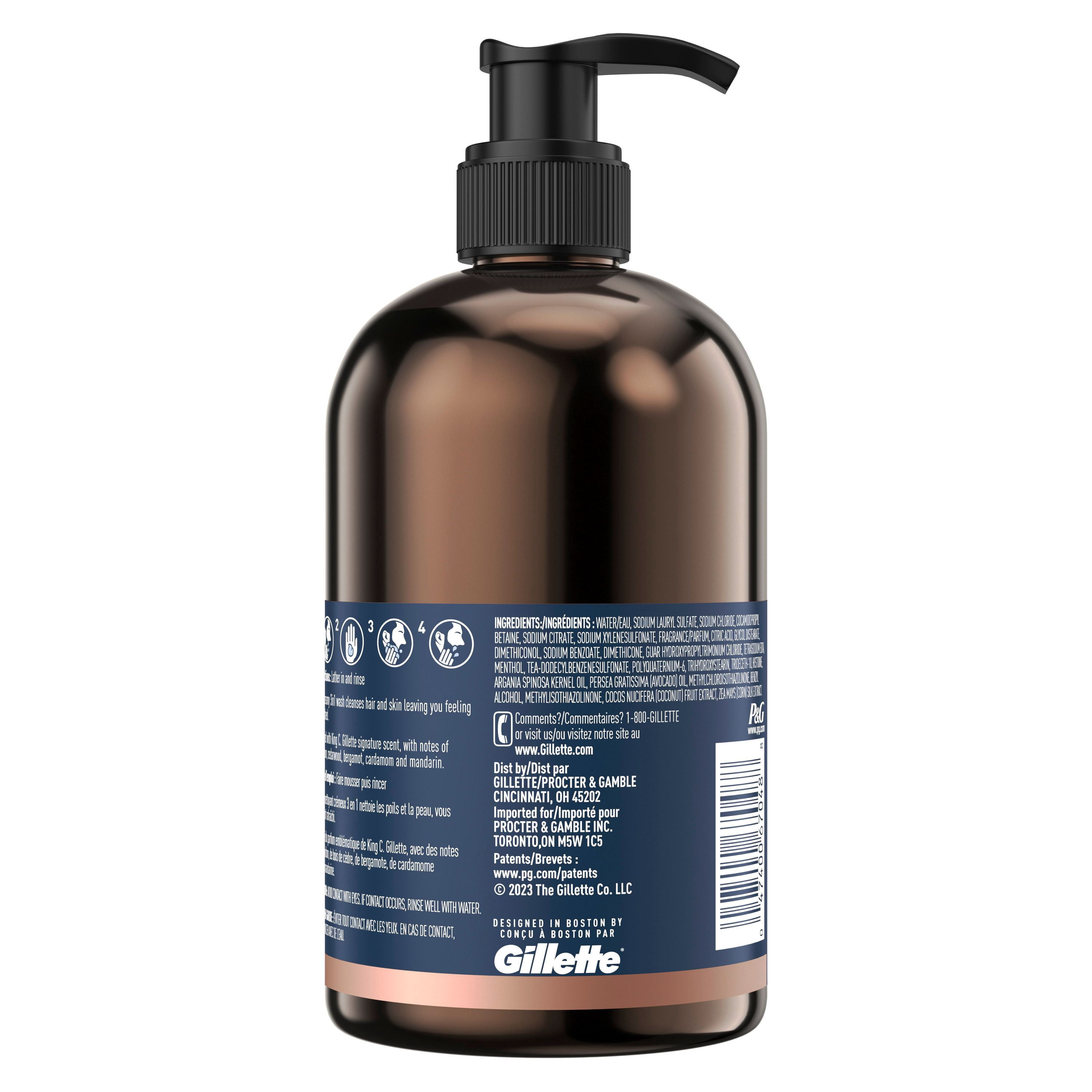 King C. Gillette 3in1 Beard, Face & Hair Wash with King C. Gillette Signature Scent