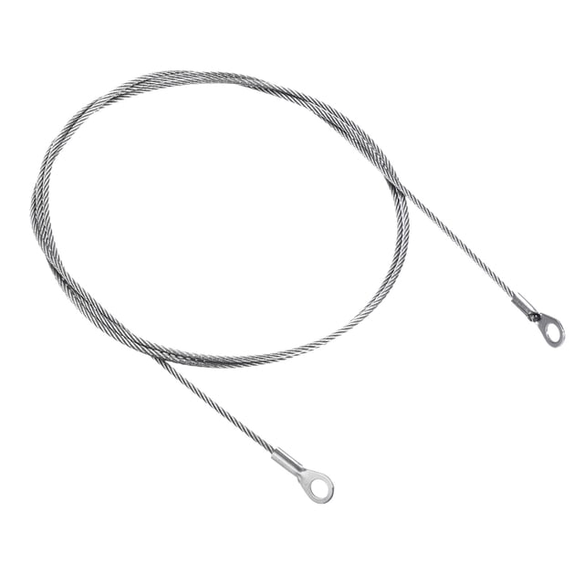 Unique Bargains Oeillets de Cordon en Acier Inoxydable 2mmx100cm Corde Métallique à Extrémité 6 Pack
