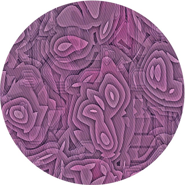 Ahgly Tapis Rond Lavable en Machine Intérieur Transitionnel Orchidée Violet, 7 Pieds Rond