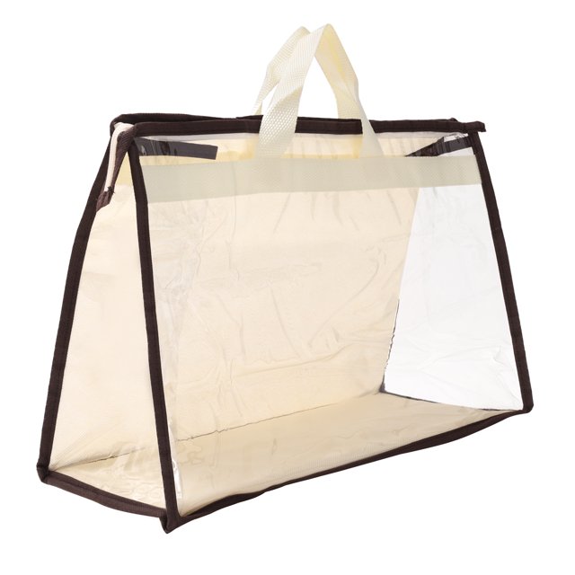 Unique Bargains Handbag Dust Bags, M Size PVC Dustproof Transparent Purse Protector, Beige
