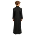 thumbnail image 2 of Moggemol Garçons Tunique Maxi à Manches Longues Dubai Traditionnel Satin Soyeux Faux Fendu Robe Noire 6, 2 of 7