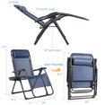 thumbnail image 2 of Costway 2PC Zero Gravity Chair Oversize Lounge Patio Heavy Duty Folding Recliner Blue, 2 of 9