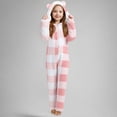 thumbnail image 2 of Combinaison à Manches Longues pour Filles, Combinaison à Capuche à Carreaux à Manches Longues, Tenue de Nuit Décontractée d'Hiver avec Chaleur, Rouge, Manches Longues, 2 of 6