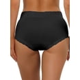 thumbnail image 3 of INSPIRE CHIC Women's Cotton Underwear High-Rise Lace Trim Tummy Control Full Coverage Brief M Black, 3 of 4