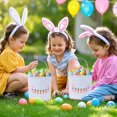 thumbnail image 4 of Eggs for Easter Egg Hunt Canvas Rabbits Basket 9.84x9.06 Inch, Easter Candy Gift Baskets for Children with Sturdy Handle & Spring Decor, 4 of 6