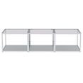 thumbnail image 3 of Contemporary Metal and Glass Small Coffee Table Set of 3 - Silver, 3 of 7