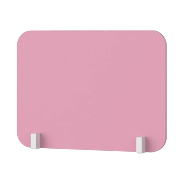 jinwen Desk Divider Privacy Divider Checkout Counter for Call Center Countertop Pink