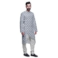 thumbnail image 2 of Atasi Designer Printed Summer Wear Long Kurta With White Pajama Set For Men, 2 of 3
