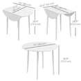 thumbnail image 3 of HOMCOM Table à Manger Pliable, Table Ronde à Abattants avec Pattes en Bois, Blanc, 3 of 10
