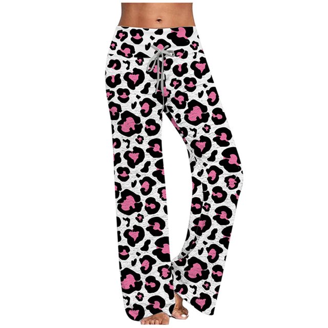 Pantalon de Détente à Jambe Grand pour Femmes, Confortable et Décontracté, Pyjama, Imprimé Floral, Taille Élastique