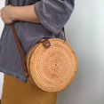 thumbnail image 1 of Sac en Rotin pour Femme - Sac à Main en Osier Fait à la Main, Sac Fourre-Tout, Sac Bohème Rond Bali, 1 of 5