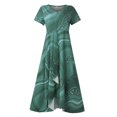 thumbnail image 4 of Robes d'Été Grande Taille pour Femmes 2024 pour Imprimé Floral Manches Courtes Robe à Col en V Robes Plissées Fluides Économisez jusqu'à 65 % de Rabais!, 4 of 5