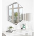 thumbnail image 4 of Kate and Laurel Rhodes Miroir Mural Hexagonal Moderne, Chrome Argenté, 31x22 Pouces, 4 of 5