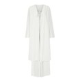 thumbnail image 5 of Timegard Vacation Outfits for Women 2 Piece Lightweight Open Front Long Top Wide Leg Rompers Sets, 5 of 5