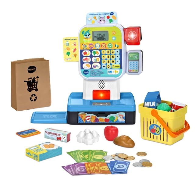 VTech Count On Me Self-Checkout Cash Register Toy for Kids - French Version, 3-6 Years