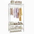 thumbnail image 1 of Garvee 3-Tier Metal Clothes Rack, Adjustable Garment Rack,  1 Hanger Rod, 35.4" x 17.7" x 68.9", White, 1 of 7