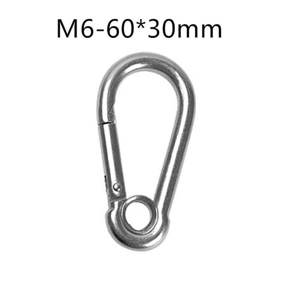 Mosiee M5 M6 Crochet à Ressort en Acier Inoxydable Escalade Boucle à Suspension Rapide Mousqueton à Pression pour Alpinisme de Plein Air Boucle