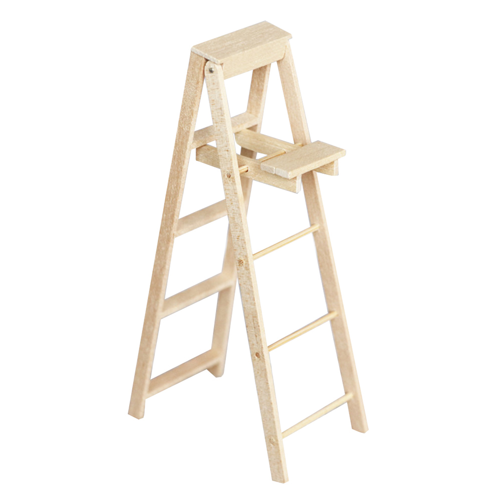 TAILTOSS Miniature Steps Ladder Wood Accessory for Hobbyists 1Set