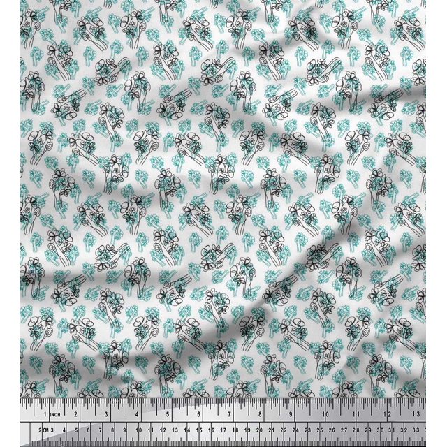 Soimoi Poly Georgette Fabric Floral Shirting Print Fabric by The Yard 52 Inch Wide