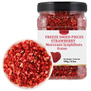 ULTHMOK Freeze Dried Strawberries Pieces 6.5 Oz/185g,Frozen Dried Strawberry,100% Pure & No Additives.