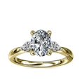thumbnail image 1 of 0.70 Carat Excellent Oval Cut Real Diamond New Design Three Stone Ring for Wedding Solid 18K Yellow Gold Size 11, 1 of 8