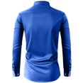 thumbnail image 3 of RXIRUCGD Chemise Décontractée pour Homme à Manches Longues avec Boutons, Poche et Col Rabattable, Bleu Foncé, Taille : TG, 3 of 3
