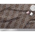 thumbnail image 2 of Soimoi Brown polyester Crepe Fabric Diamond & Triangle Geometric Print Fabric by the Yard 42 Inch Wide, 2 of 2