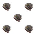 thumbnail image 3 of Transemion Bonnet Décontracté Musulman Hijab Imprimé Floral Turban Coloré Protection des Oreilles Ajustable Bonnet de Nuit Noir Floral 5Ensemble, 3 of 6