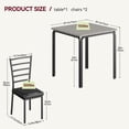 thumbnail image 3 of Dining Table for 2, Small Table and Chairs Set of 2, Dinette Set for 2, Square Dinner Table Set, 3 Piece Kitchen & Dining Room Sets for Small Space (Black, Dining Table with 2 Chairs), 3 of 9