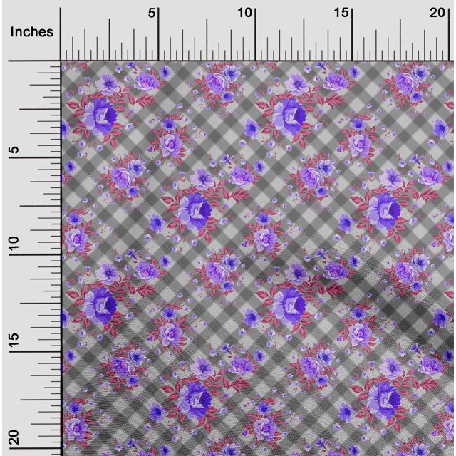 oneOone Tissu Polyester Lycra Feuilles & Floral Imprimé Tissu 1 Yard 56 Pouces de Large