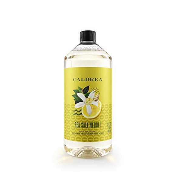 Caldrea Hand Soap Refill, Aloe Vera Gel, Olive Oil and Essential Oils to Cleanse and Condition, Sea Salt Neroli Scent, 32 oz (Packaging May Vary)