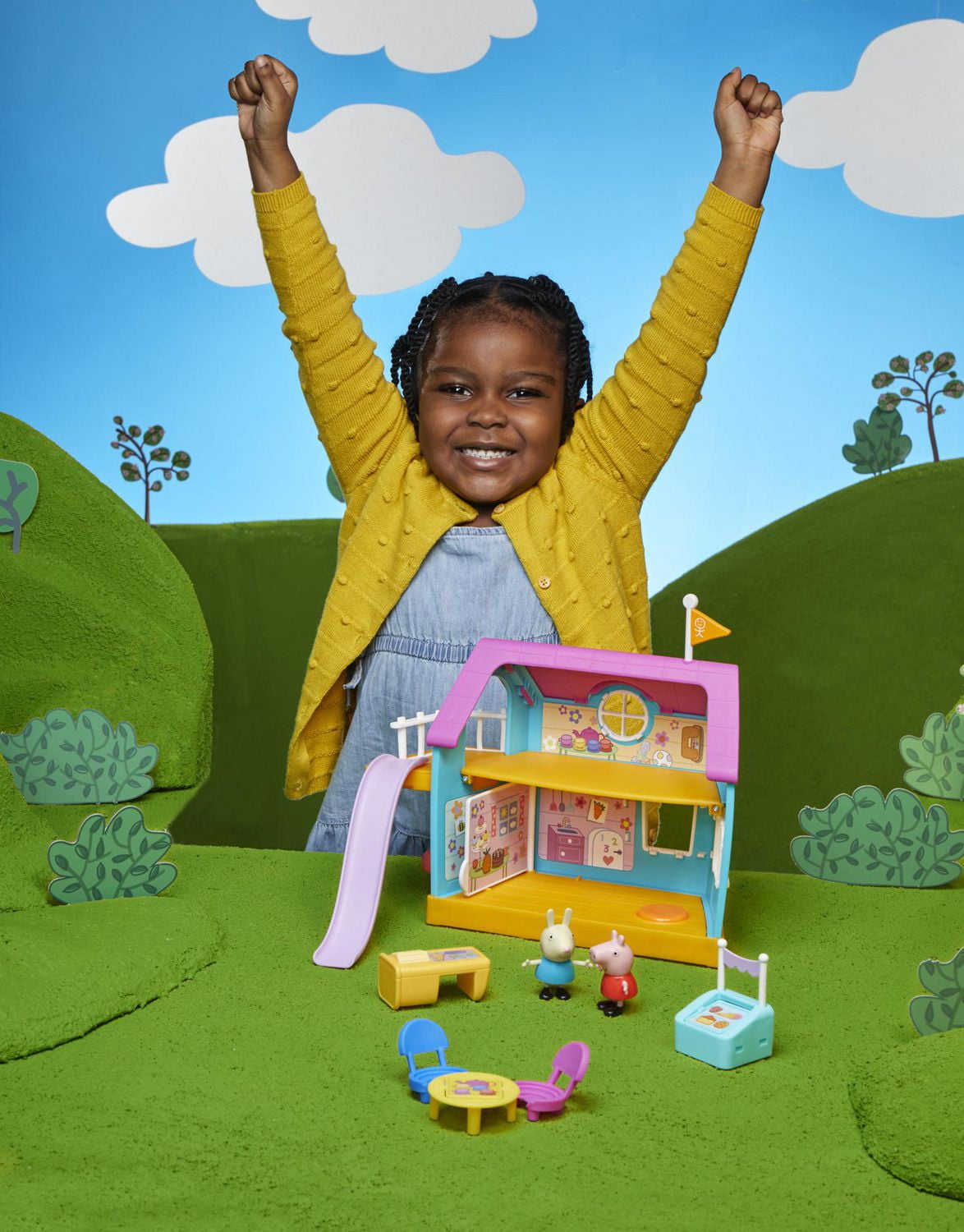Peppa Pig Peppa et sa maison d'amis réservée aux enfants, jouet préscolaire, sons, inclut 2 figurines, 7 accessoires, à partir de 3 ans