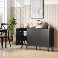 thumbnail image 2 of HOMCOM Sideboard, Fluted Buffet Cabinet with Adjustable Shelves, Black, 2 of 10