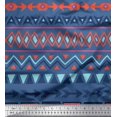 thumbnail image 1 of Soimoi Rayon Crepe Fabric Geometric African Print Sewing Fabric Yard 46 Inch Wide, 1 of 3