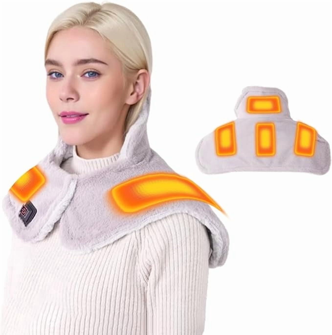 Todaioua USB Neck Shoulder Heating Pad with 3 Temperature Settings Portable Heat Therapy Wrap Auto Shut Off Gift for Parents Relief Pain Relief