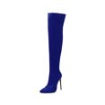 thumbnail image 1 of Woobling Women Slip Resistant Thigh High Boot Work Tall Comfortable Heels Blue 9, 1 of 9