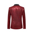thumbnail image 2 of Gupgi Men Shiny Sequins Blazer One Button Tuxedo Jacket Party Wedding Banquet Prom Coat, 2 of 4