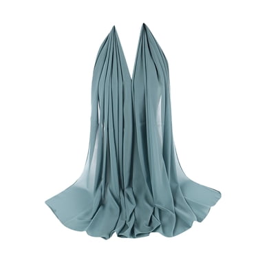 Dvkptbk Scarf Women Plain Bubble Chiffon Scarf Hijab Wrap Printe Shawls Headband Muslim Hijabs Clothes on Clearance