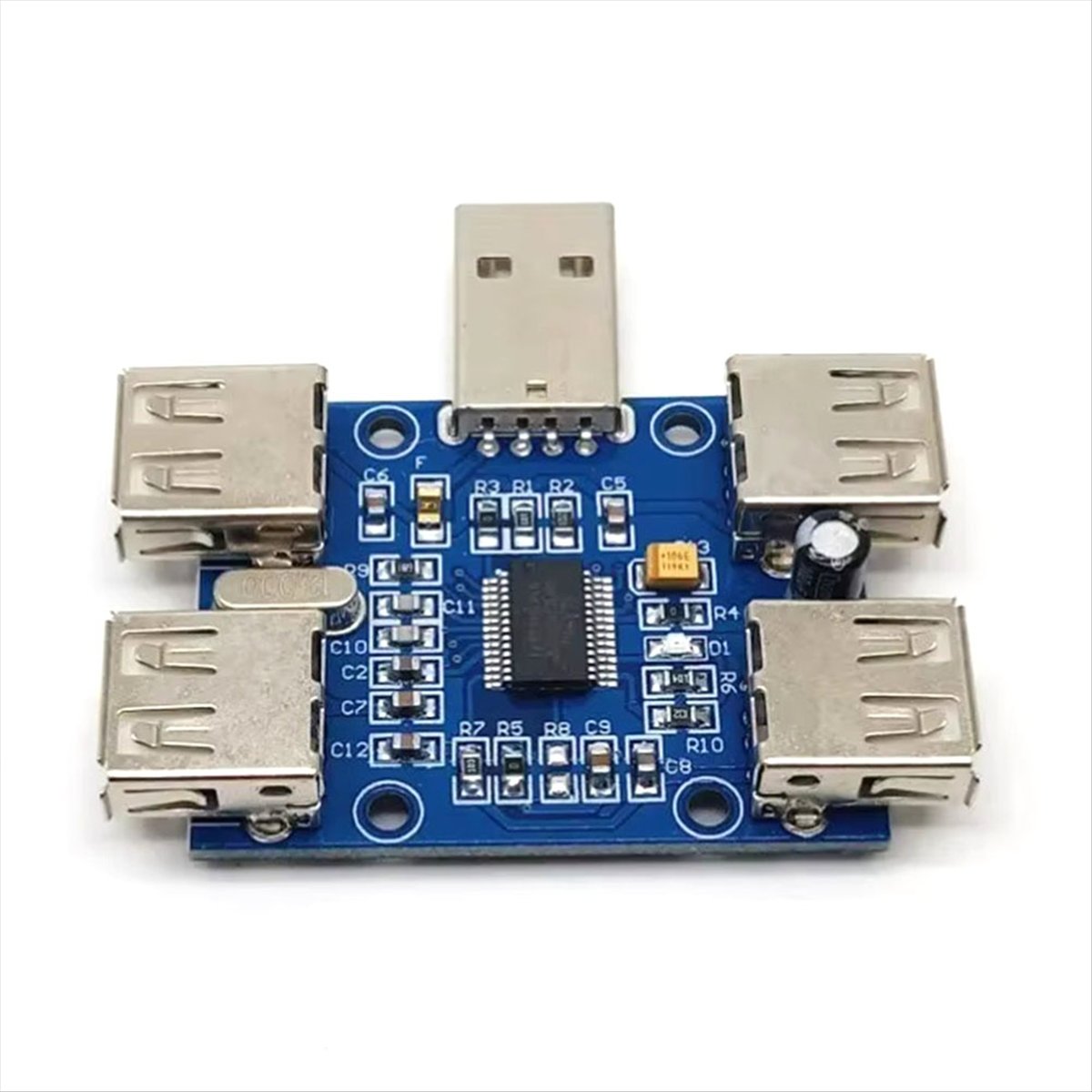 USB HUB USB2.0 HUB 4 Port Controller Usb Expansion Module 6.3V-50V 480Mbps Plug and Play Driver-Free,1 * USB Module