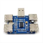 USB HUB USB2.0 HUB 4 Module d'extension USB de contrôleur de port 6.3V-50V 480Mbps Branchez et jouez sans pilote,1 * USB Module