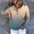 thumbnail image 4 of WEAIXIMIUNG Sweatshirts for Women Trendy Graphic Women's Autumn and Winter Fashionable Street Style Gradually Changing Color Button Collar Pocket Drawstring Casual Sports Hoodie (3), 4 of 5