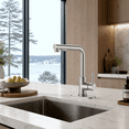 thumbnail image 3 of APPASO Brushed Nickel Bar Sink Faucet with Pull Out Sprayer, Stainless Steel Single Handle Prep Faucet for Kitchen, RV and Outdoor Sink, Deck Plate Included, 3 of 17