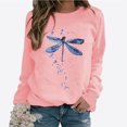 thumbnail image 1 of Chandails à Capuchon de Mode pour Femmes 2023 Hauts Automne Manches Longues Chandail Ample Chemise Décontractée Imprimé Poitrine Col Rond Chandails en Molleton 50 % de Rabais Liquidation Costumes Halloween/noël, 1 of 1