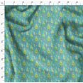 thumbnail image 4 of Soimoi Blue Japan Crepe Satin Fabric Text & Christmas Tree Print Fabric by the Yard 42 Inch Wide, 4 of 5